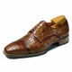 Classic Alligator Leather Cap-Toe Derby Leather Lined Dress Shoes