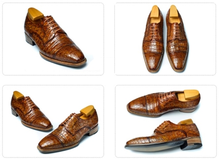 Classic Alligator Leather Cap-Toe Derby Leather Lined Dress Shoes-Details