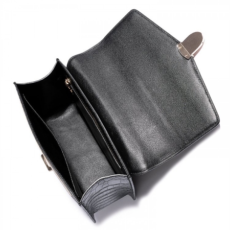 Designer Alligator Skin Shoulder Handbags Crossbody Bags with Gold Hardware-Inside