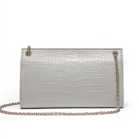 Evening Alligator Envelope Clutch Chain Shoulder Bag-Back