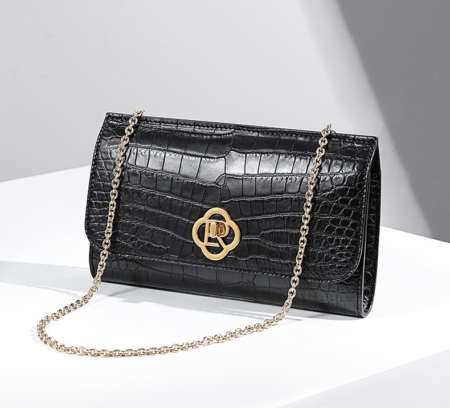 Evening Alligator Envelope Clutch Chain Shoulder Bag