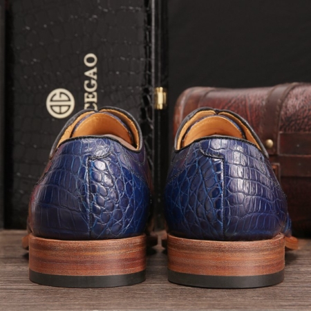 Handcrafted Genuine Alligator Skin Oxford Lace-up Dress Shoes-Heel