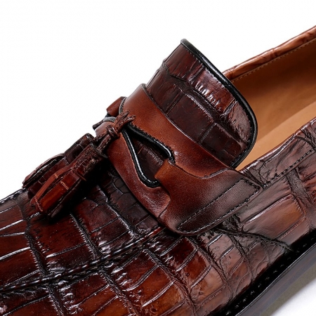 Handcrafted Mens Alligator Tassel Loafer Slip-On Shoes-Details