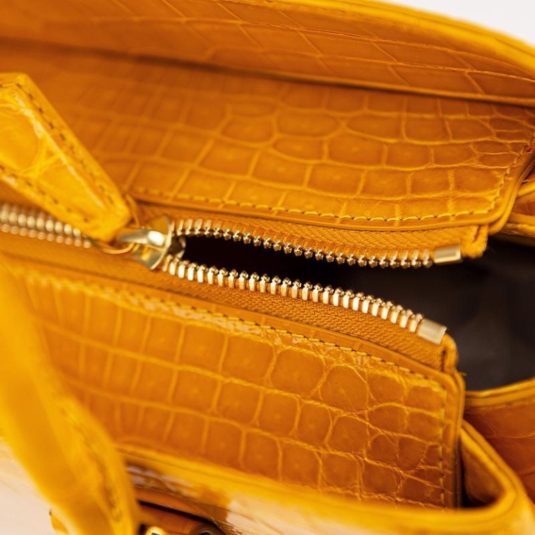 Girl Accented Alligator Patterned Tote / Crossbody Bag