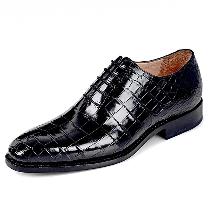 Handcrafted Genuine Alligator Leather Men's Classic Wholecut Oxford Shoes