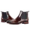 Handcrafted Alligator Chelsea Boots-Burgundy-1