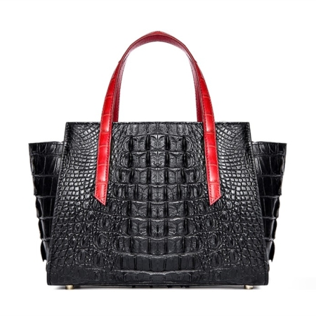 Ladies Crocodile Tote Bag Shoulder Bag-Back