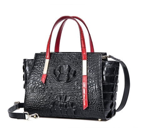 Ladies Crocodile Tote Bag Shoulder Bag-Micro side