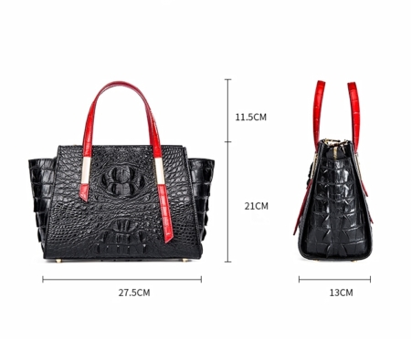 Ladies Crocodile Tote Bag Shoulder Bag-Size