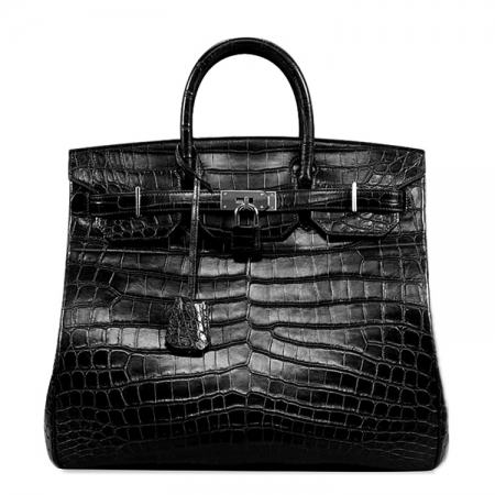 Large Unisex Alligator Leather Padlock Bag