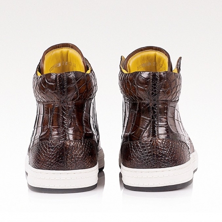 Casual Alligator Leather Chukka Sneaker Boot-Heel