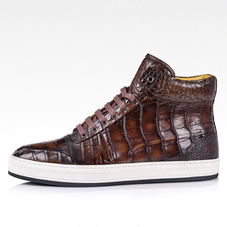 Casual Alligator Leather Chukka Sneaker Boot-Side