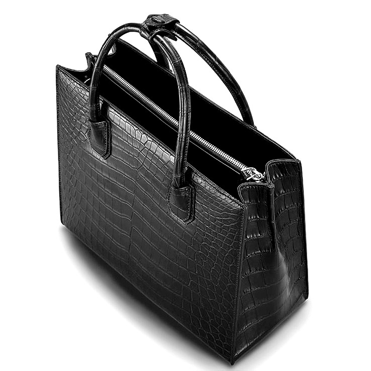 Grand Pelle Genuine Crocodile Leather Wine Tote Bag for Women with Detachable Shoulder Strap , Women's Designer Tote Bags , Leather Handbags , Leather