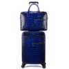 Genuine Alligator Leather 2-piece Spinner Luggage Set-Blue