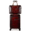 Genuine Alligator Leather 2-piece Spinner Luggage Set-Burgundy