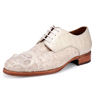 Genuine Crocodile Derby Shoes for Men