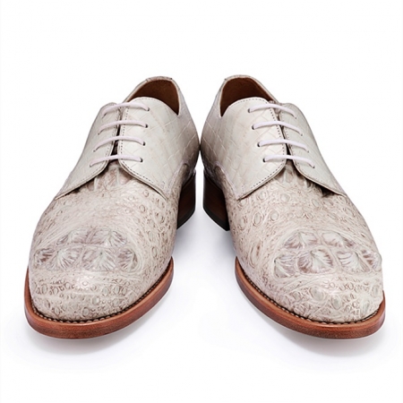 Genuine Crocodile Derby Shoes for Men-Toe