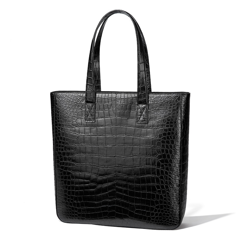 Alligator Leather Tote Shoulder Bag Top Handle Bag for Work Travel