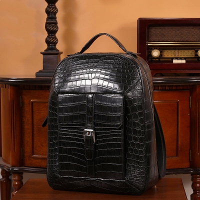 Luxurious Alligator Leather Backpack Stylish Alligator Travel Bag