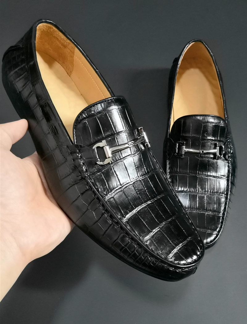 The Best Driving Shoes in 2019-Alligator Driving Shoes-Black