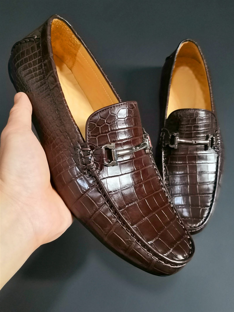 The Best Driving Shoes in 2019-Alligator Driving Shoes-Brown