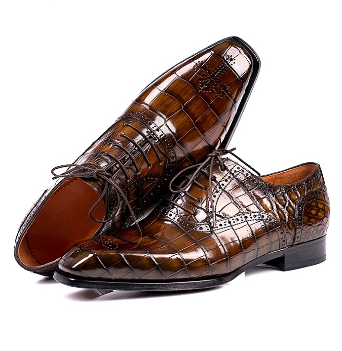  Ligustel Oxfords Shoes for Men Red Bottom Dress Shoes  Alligator Leather Handmade | Shoes