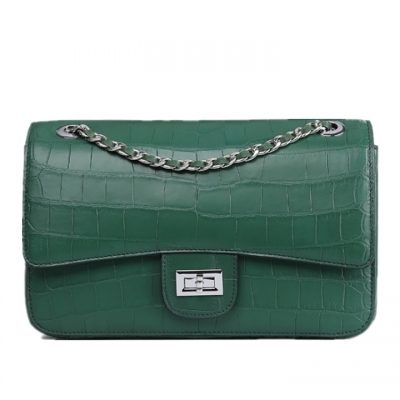 Alligator Flap Bags Chain Clutch Purses Crossbody Shoulder Bags-Green