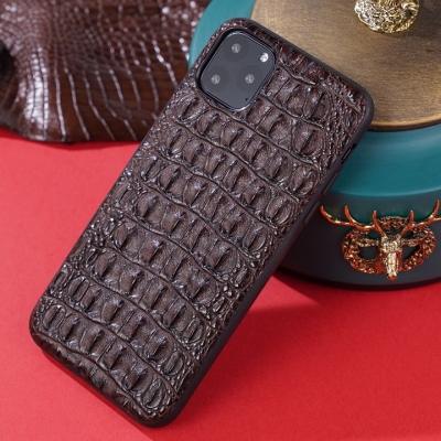 Crocodile iPhone Case with Full Soft TPU Edges-Brown-Crocodile Backbone Skin