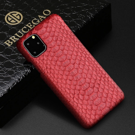 Python Snakeskin Snap-on Case for iPhone - Python Belly Skin - Red