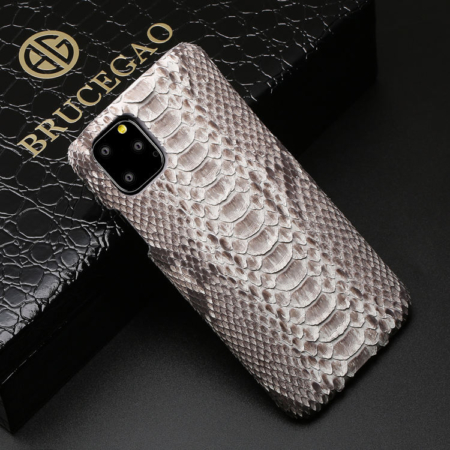 Python Snakeskin Snap-on Case for iPhone - Python Belly Skin - White