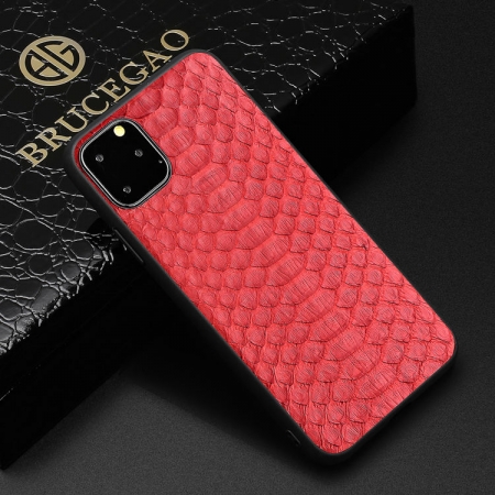 Snakeskin iPhone Cases with Full Soft TPU Edges - Python Belly Skin - Red