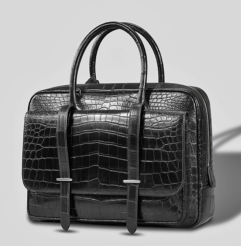 Luxury Alligator Leather Briefcase Laptop Bag Business Work Bag for Men