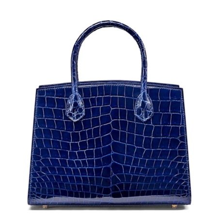 Alligator Leather Handbag Designer Tote Purse Top-handle Bag - Blue