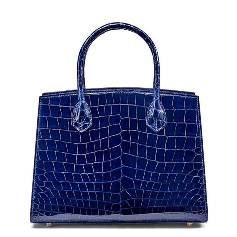 Alligator Leather Handbag Designer Tote Purse Top-handle Bag - Blue