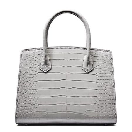 Alligator Leather Handbag Designer Tote Purse Top-handle Bag - Gray