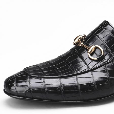 Alligator Leather Horsebit Slipper for Men-Details