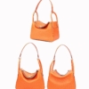 Genuine Ostrich Handbags Shoulder Tote Organizer Top Handle Bags-Orange