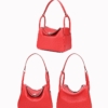 Genuine Ostrich Handbags Shoulder Tote Organizer Top Handle Bags-Red