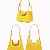 Genuine Ostrich Handbags Shoulder Tote Organizer Top Handle Bags-Yellow