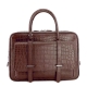 Luxury Alligator Leather Briefcase Laptop Bag Business Work Bag for Men-Brown