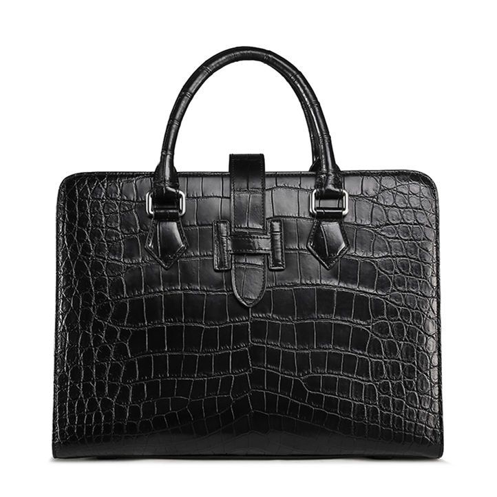 Alligator Leather Laptop Business Messenger Bag