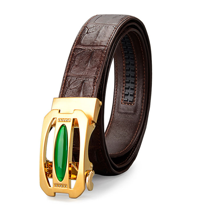 Unique Mens Alligator Belt With Agate Buckle