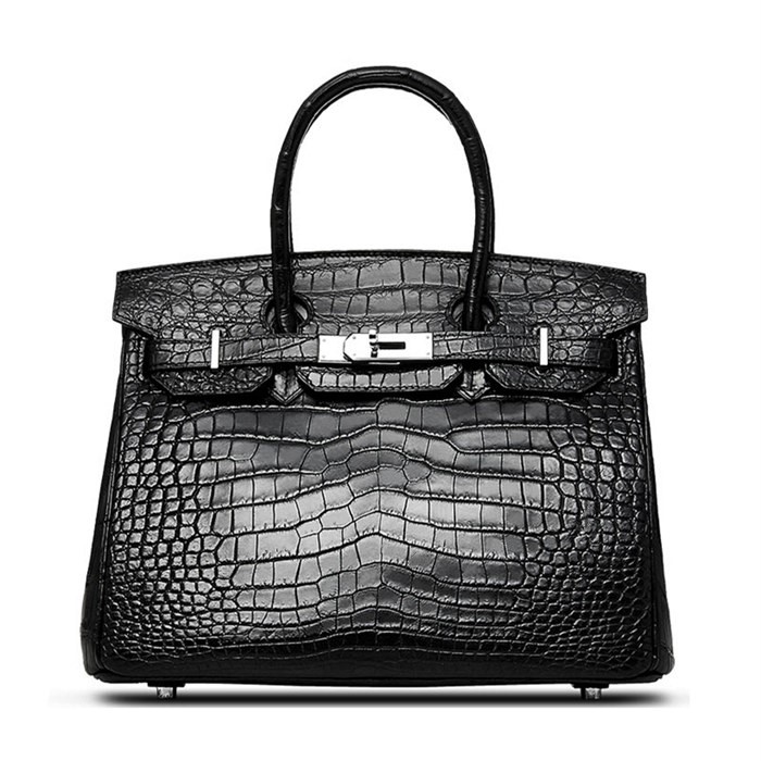 Luxury Alligator Handbag - Black Color