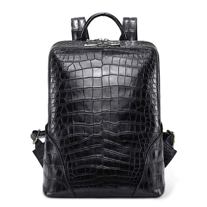 60CM Black Genuine Crocodile,Alligator Leather Skin Men Bag,Travel