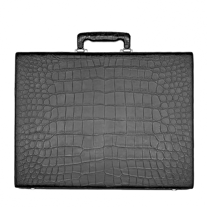 Hard Alligator Leather Attache Briefcase Executive Case for Men