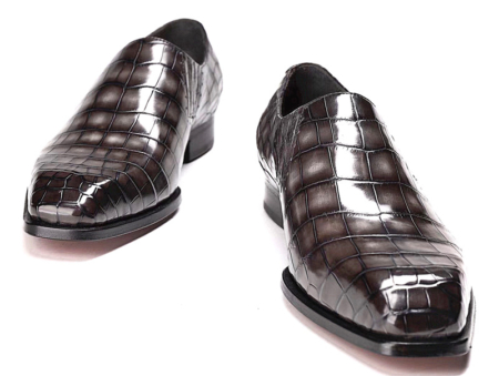 Designer Alligator Skin Slip-on Loafers-Upper