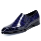 Designer Alligator Slip-on Loafers-Blue