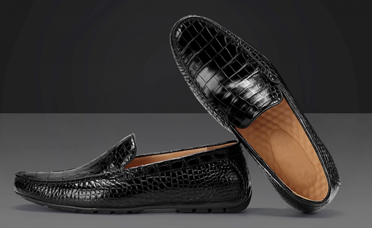 Men's Alligator Moc Toe Slip-on Driving Style Loafer
