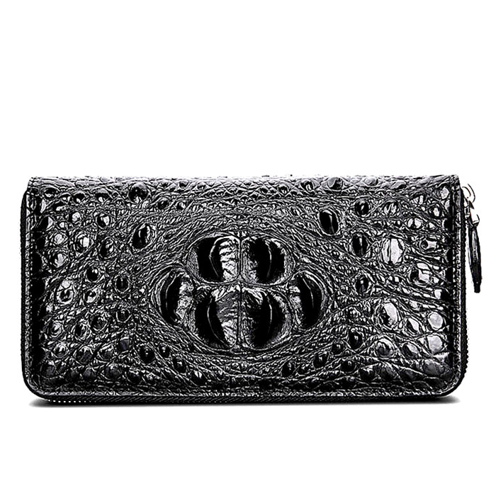 Crocodile Zip Around Long Wallet for Men_ Travel Card Holder Phone Wallet