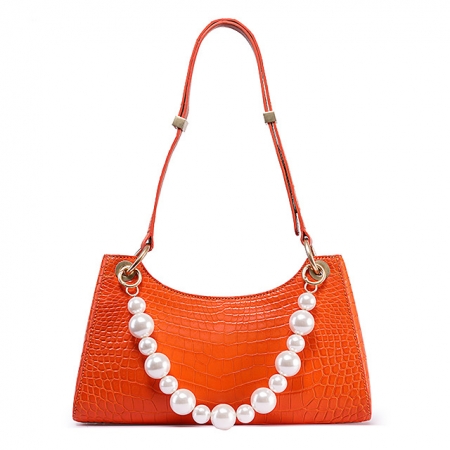 Designer Alligator Shoulder Purses Hobo Handbags-Orange